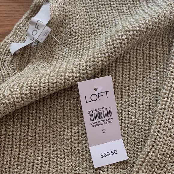 Loft double-v neck metallic sweater. S. NWT - Picture 2 of 3